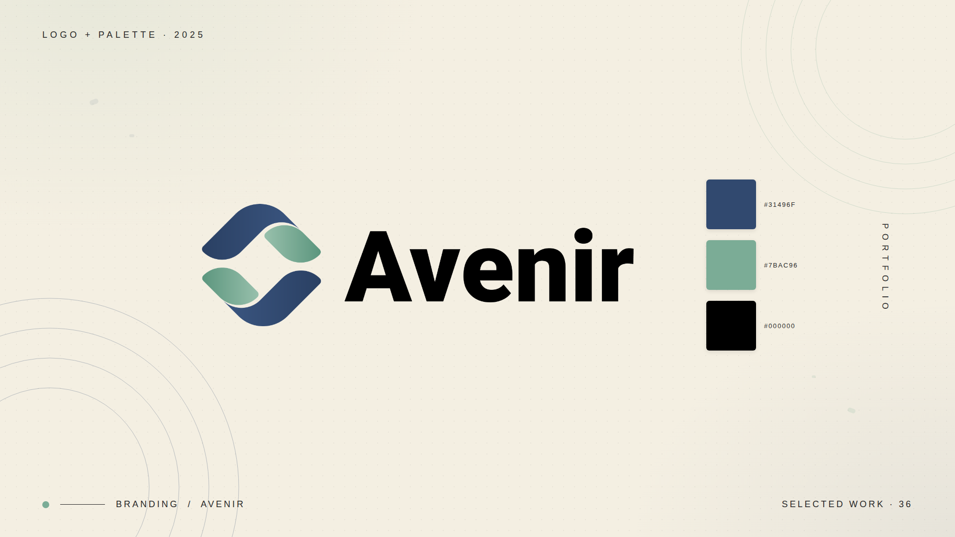 Avenir logo and palette