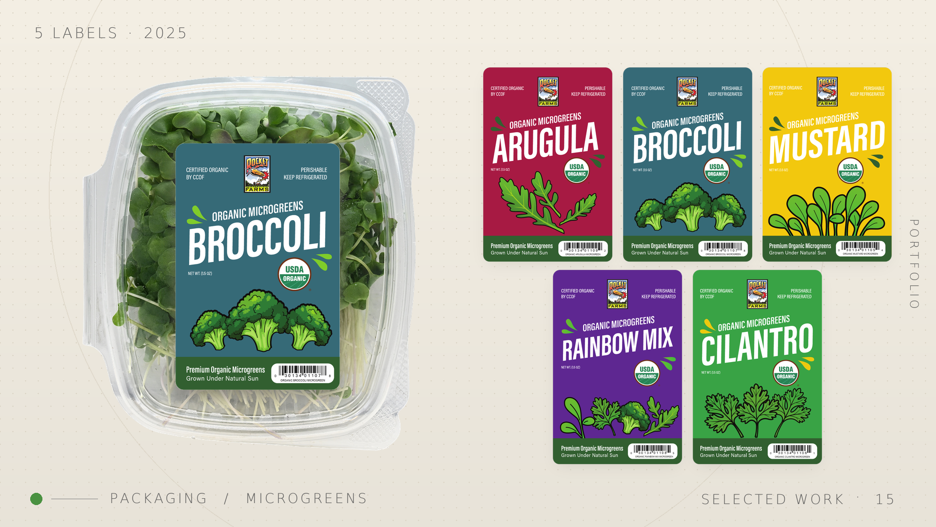 Rocket Farms — organic microgreens labels