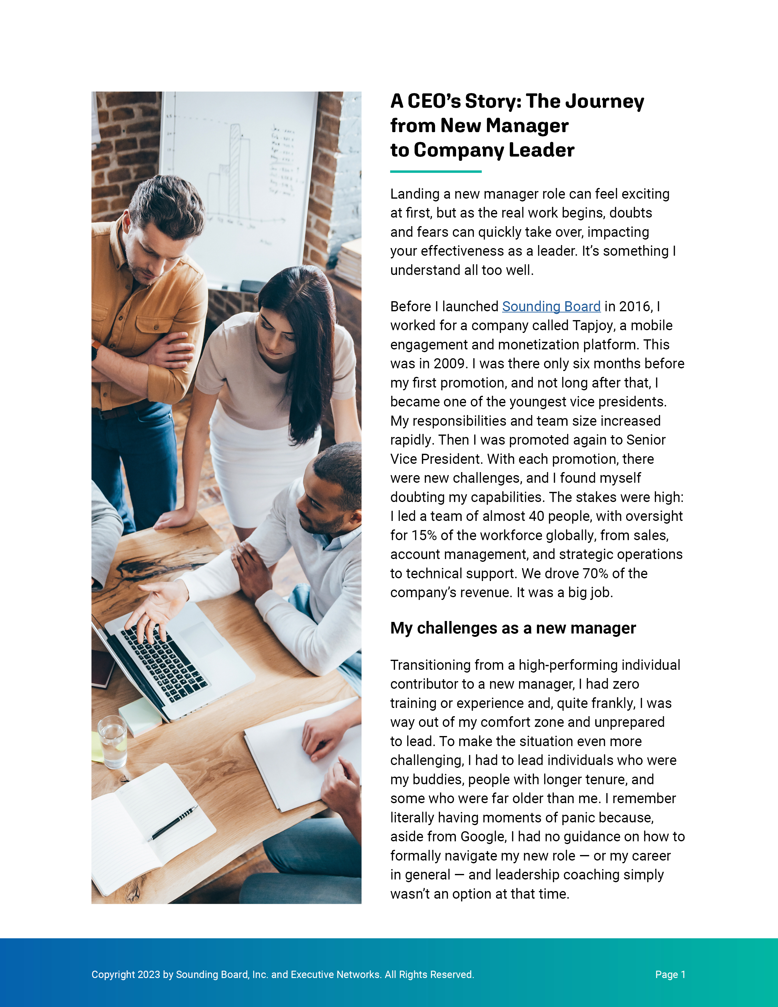 A CEO's Story chapter opener — Christine Tao