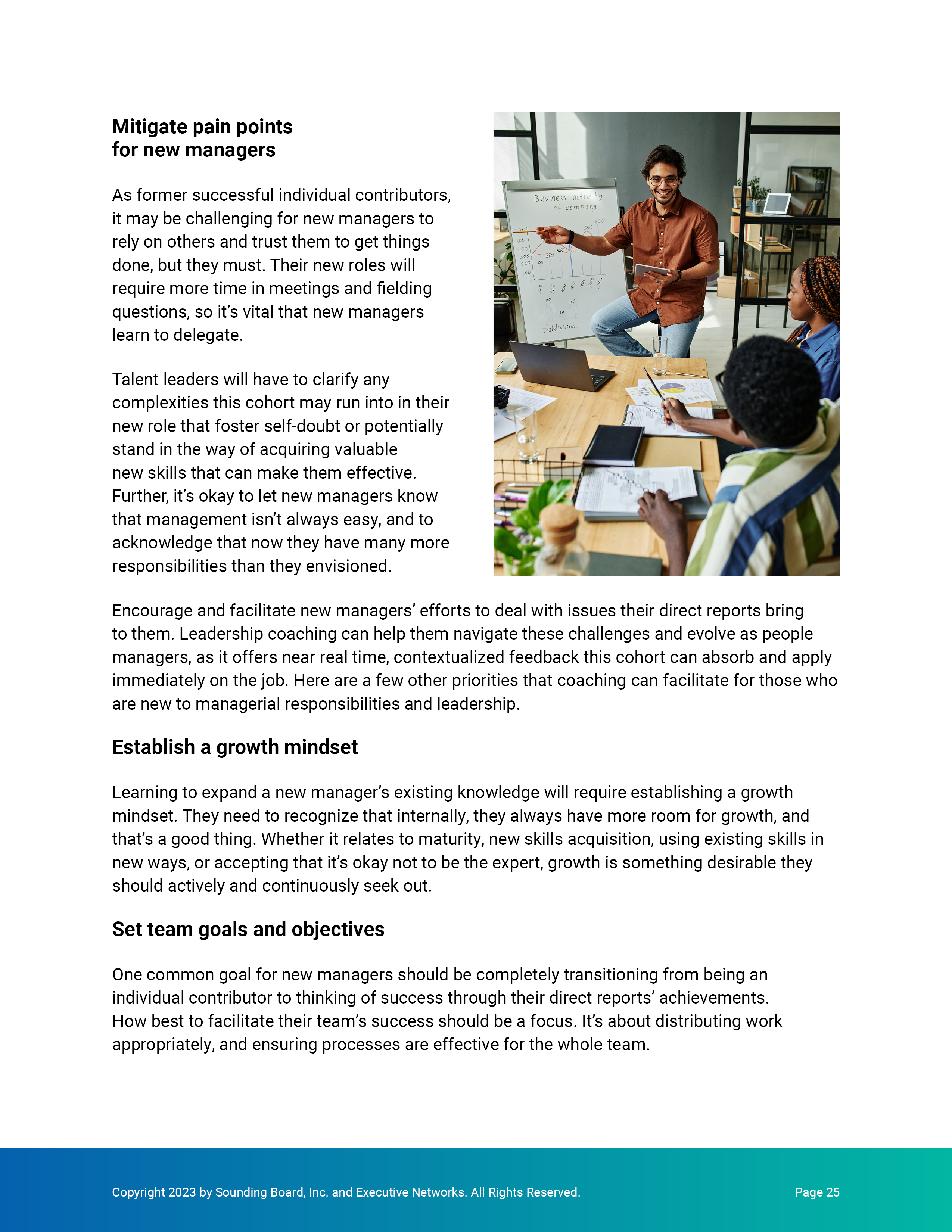 Mitigate pain points for new managers