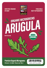 Rocket Farms Arugula microgreens label