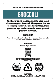 Broccoli label back