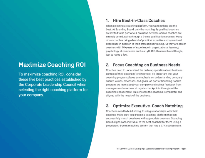 Maximize Coaching ROI spread — five best practices