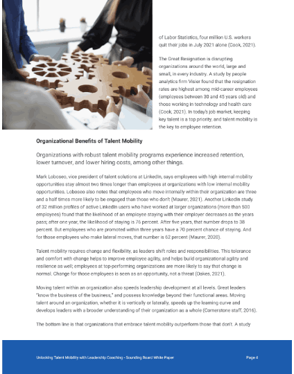 Organizational benefits of talent mobility