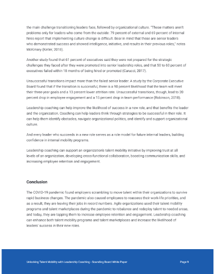 Leadership transitions and conclusion
