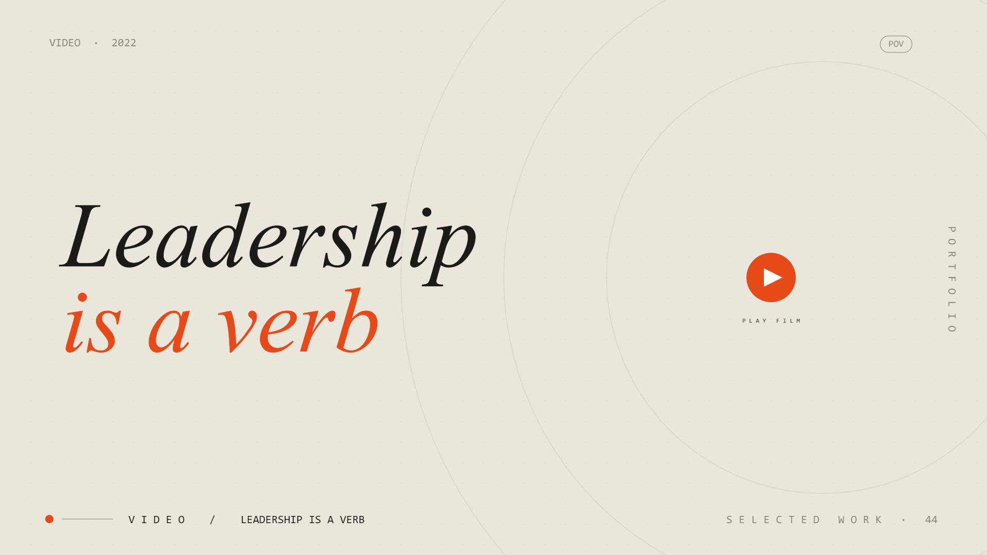 Leadership is a verb